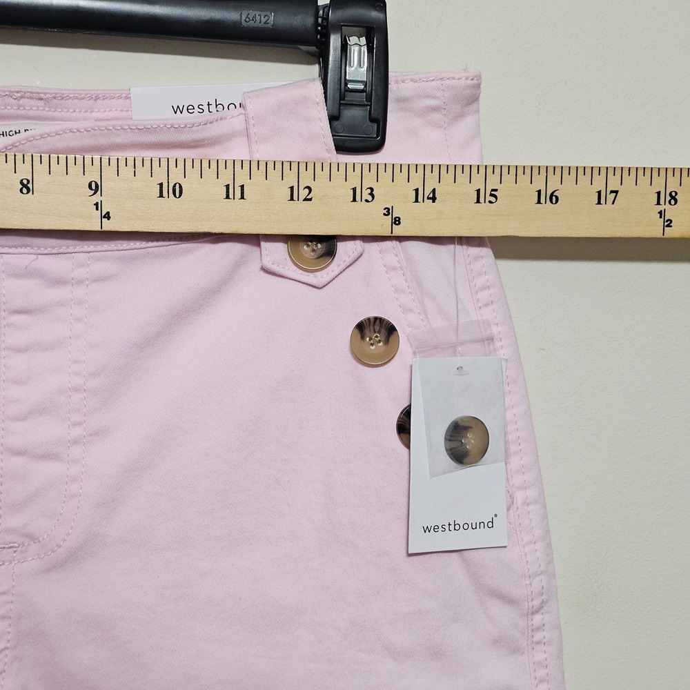 Westbound Women's Shorts 6 Pink Elastic Waistband High Rise Fit 869 - Picture 2 of 7
